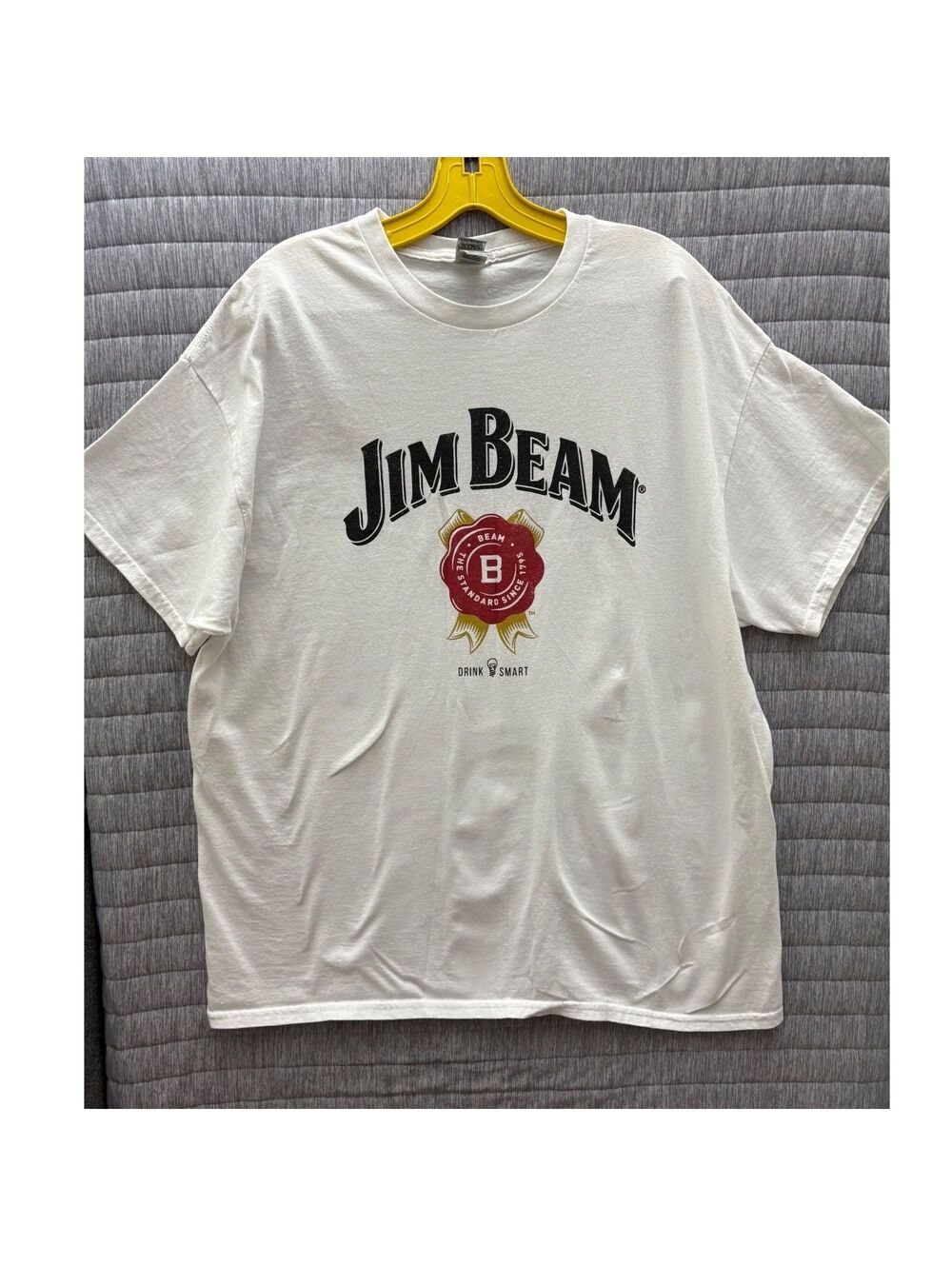 Jim Beam Cotton Graphic T-Shirt Men's XL White Short Sleeve Bourbon Whiskey